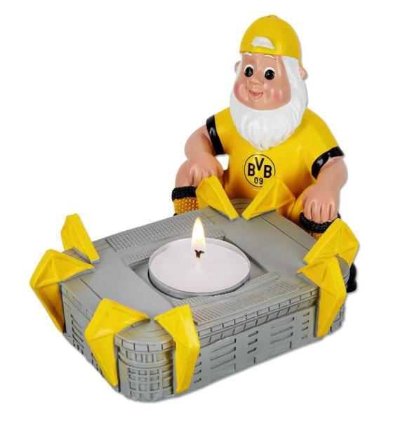 Borussia Dortmund - Gartenzwerg mit Teelicht